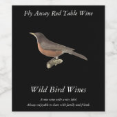 De Amerikaanse Robin (Turdus migratorius) NY Birds Wijn Etiket (Enkel label)