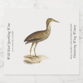 De Amerikaanse roerdomp (Botaurus lentiginosus) Bi Sparkling Wijnetiket (Enkel label)