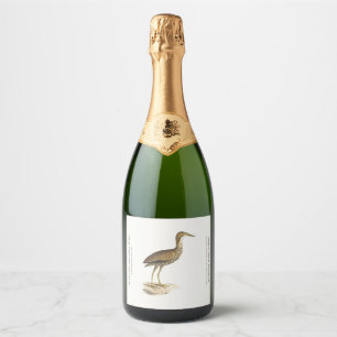 De Amerikaanse roerdomp (Botaurus lentiginosus) Bi Sparkling Wijnetiket