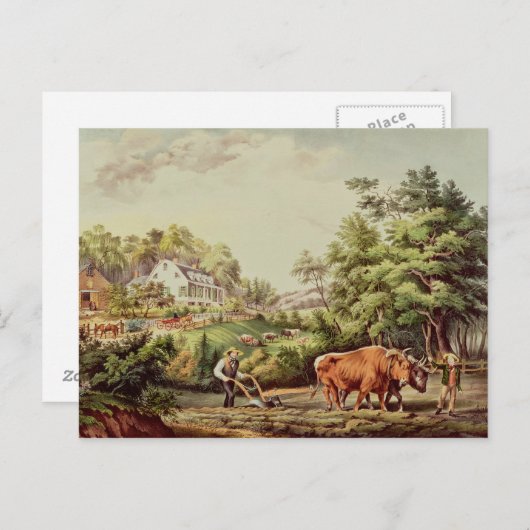 De Amerikaanse Scènes van het Boerderij Briefkaart (Voorkant / Achterkant)