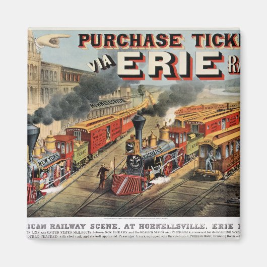 De Amerikaanse spoorwegscène in Hornellsville Magneet (Voorkant)