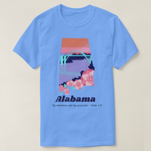 De Amerikaanse staat Alabama Psalm 28 My Inheritan T-shirt (Design voorkant)