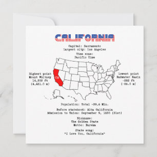 De Amerikaanse staat Californië op een kaart en nu