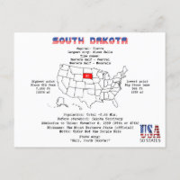 De Amerikaanse staat South Dakota op een kaart en