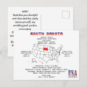 De Amerikaanse staat South Dakota op een kaart en  (Voorkant / Achterkant)
