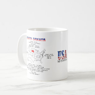 De Amerikaanse staat South Dakota op een kaart en Koffiemok