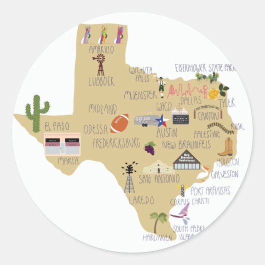 De Amerikaanse staat Texas stickers (Voorkant)