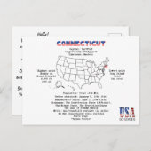 De Amerikaanse staat van Connecticut op een kaart  (Voorkant / Achterkant)
