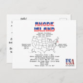 De Amerikaanse staat van Rhode Island op een kaart (Voorkant / Achterkant)