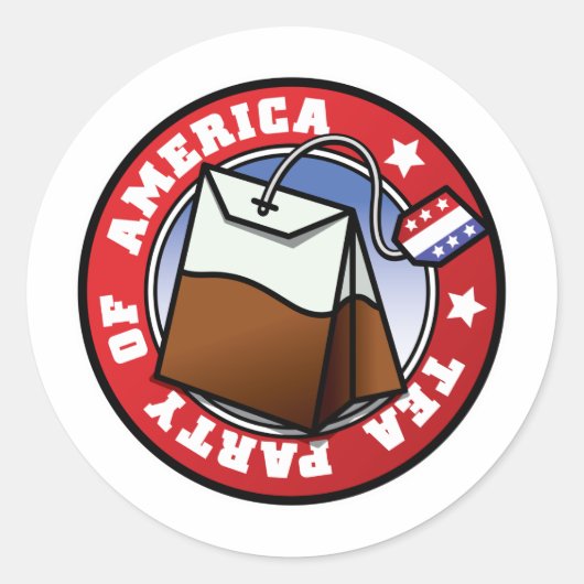De Amerikaanse Tea Party Ronde Sticker (Voorkant)