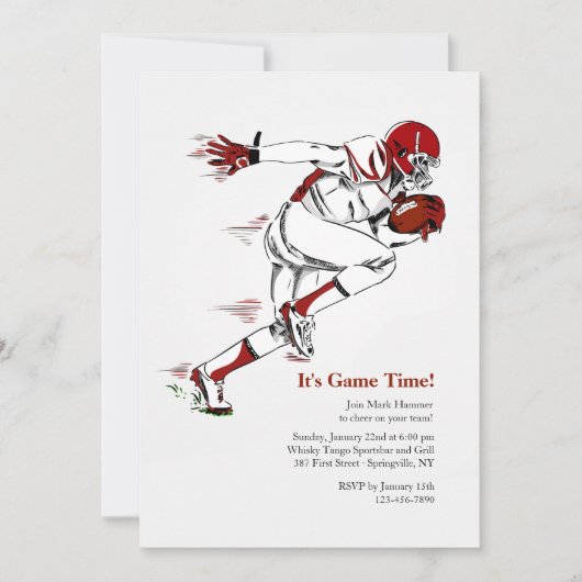 De Amerikaanse Uitnodiging van het Football (Voorkant)