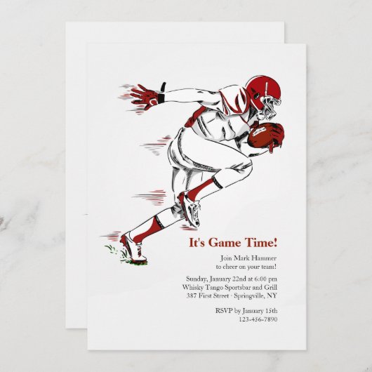 De Amerikaanse Uitnodiging van het Football (Voorkant / Achterkant)