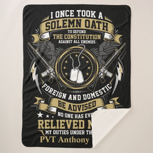 De Amerikaanse Veteran Solemn Oath Sherpa Deken (Voorkant)