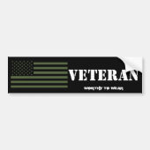 de amerikaanse vlag ARMY TRIDENT GRN - Veteran - W Bumpersticker (Voorkant)