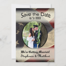 De Amerikaanse vlag bewaart de Datum met Foto Save The Date