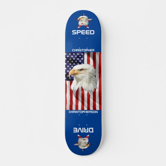 De Amerikaanse vlag, Cool Eagle Patriotic Persoonlijk Skateboard (Voorkant)
