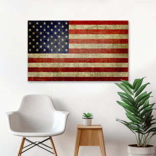 De Amerikaanse vlag, die in nood verkeert Poster