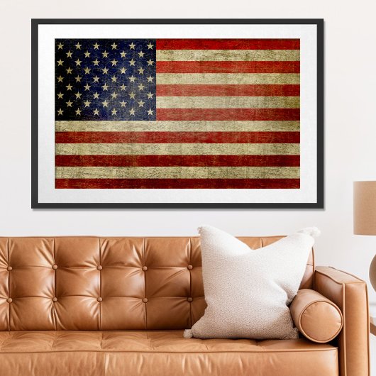 De Amerikaanse vlag, die in nood verkeert Poster