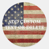 De Amerikaanse vlag, die in nood verkeert Ronde Sticker (Voorkant)
