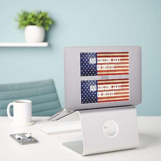 De Amerikaanse vlag, die in nood verkeert Sticker (Laptop op bureau)