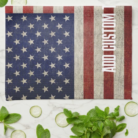 De Amerikaanse vlag, die in nood verkeert Theedoek (Gevouwen)