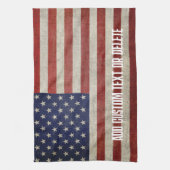 De Amerikaanse vlag, die in nood verkeert Theedoek (Verticaal)