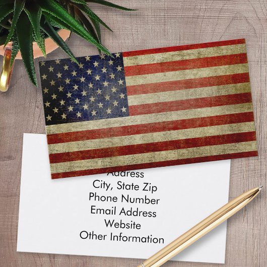 De Amerikaanse vlag, die in nood verkeert Visitekaartje