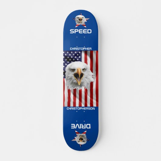 De Amerikaanse vlag, Eagle, Star Patriotic Persoonlijk Skateboard (Voorkant)