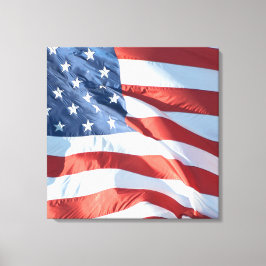 De Amerikaanse vlag - een patriottische fijne kuns Canvas Afdruk