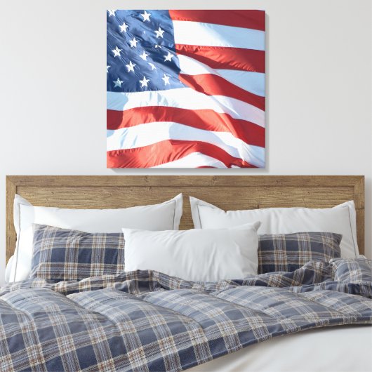 De Amerikaanse vlag - een patriottische fijne kuns Canvas Afdruk (Insitu (Slaapkamer))