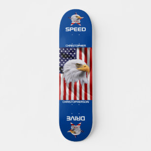 De Amerikaanse vlag, een verbluffend Eagle Patriot Persoonlijk Skateboard