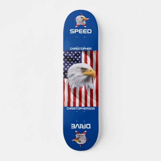 De Amerikaanse vlag, een verbluffend Eagle Patriot Persoonlijk Skateboard (Voorkant)