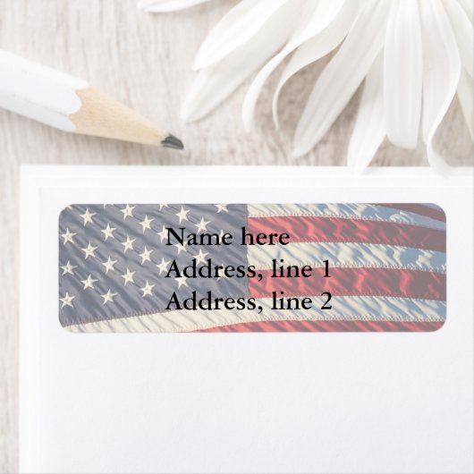 De Amerikaanse vlag Etiket (Insitu)