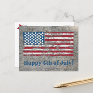 De Amerikaanse vlag Flag Happy 4 juli Briefkaart