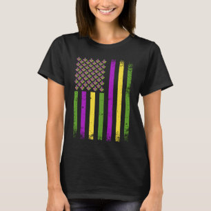 De Amerikaanse vlag Mardi Gras Decoratie Mardi Gra T-shirt