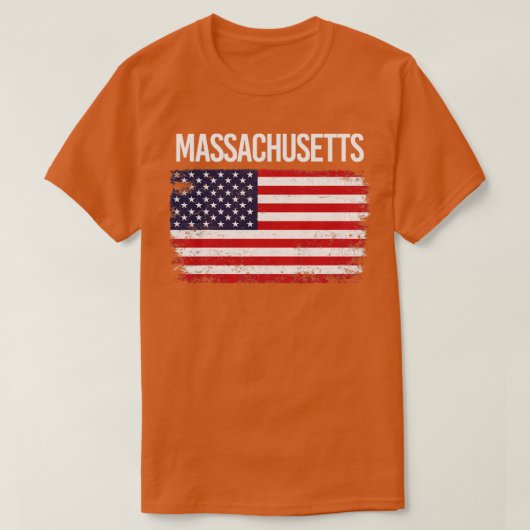 De Amerikaanse vlag Massachusetts T-shirt (Design voorkant)
