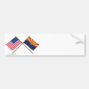De Amerikaanse vlag met 48 sterren en de vlag van  Bumpersticker