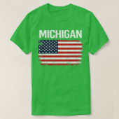 De Amerikaanse vlag Michigan T-shirt (Design voorkant)