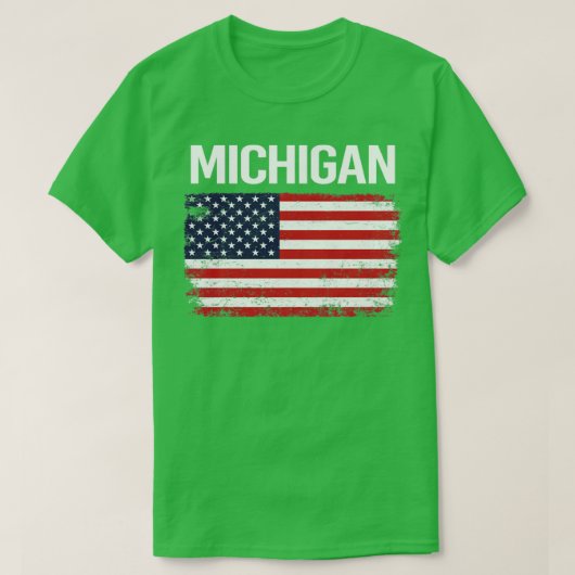 De Amerikaanse vlag Michigan T-shirt (Design voorkant)