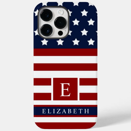 De Amerikaanse vlag Rode Blauwe Kleur Case-Mate iPhone Case (Achterkant)