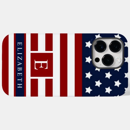 De Amerikaanse vlag Rode Blauwe Kleur Case-Mate iPhone Case (Achterkant (horizontaal))
