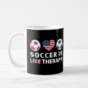 De Amerikaanse vlag Soccer is een soort therapie Koffiemok