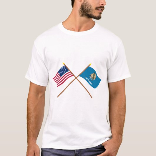 De Amerikaanse vlag van 46 sterren en Oklahoma T-shirt (Voorkant)