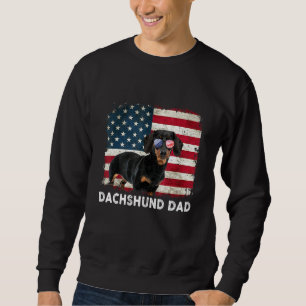 De Amerikaanse vlag van Dachshund Vader op 4 juli Trui