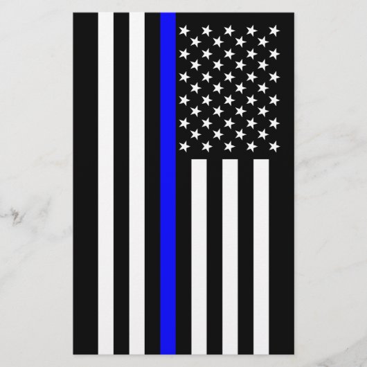 De Amerikaanse vlag van de Thin Blue Line Briefpapier (Voorkant)