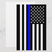 De Amerikaanse vlag van de Thin Blue Line Briefpapier (Voorkant / Achterkant)