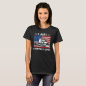 De Amerikaanse vlag van de vrachtwagenchauffeur he T-shirt (Voorkant volledig)