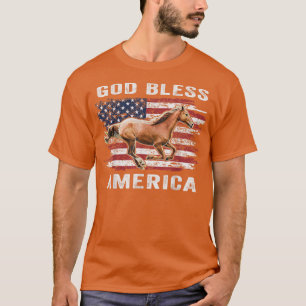 De Amerikaanse vlag van God Bless America Horse op T-shirt