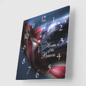 De Amerikaanse vlag van het gloeien/Huis van de Br Vierkante Klok (Hoek)