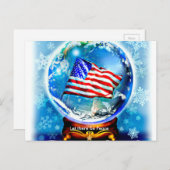 De Amerikaanse Vlag van het nieuwjaar in het Feestdagenkaart (Voorkant / Achterkant)